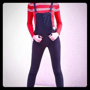 Pacsun women’s black denim overalls. NEW WITH TAGS
